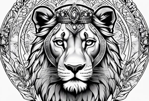 2 princess lioness tattoo idea