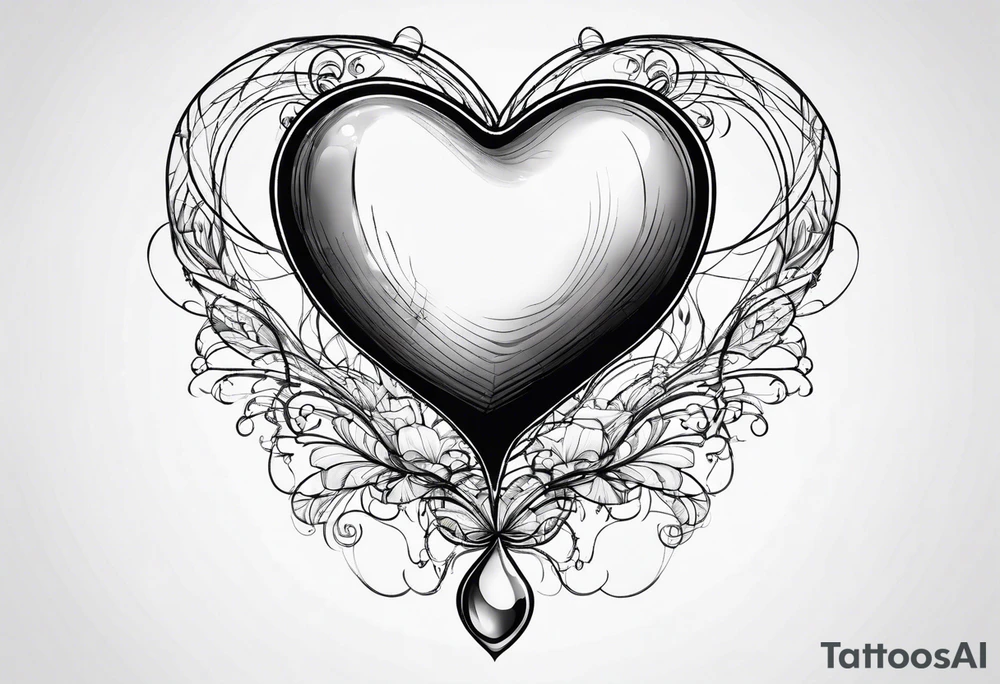 heartshaped party baloon with a pulse heartbeat on a string tattoo idea