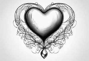 heartshaped party baloon with a pulse heartbeat on a string tattoo idea