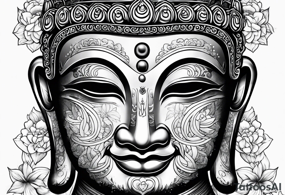 Lucky buddha tattoo idea