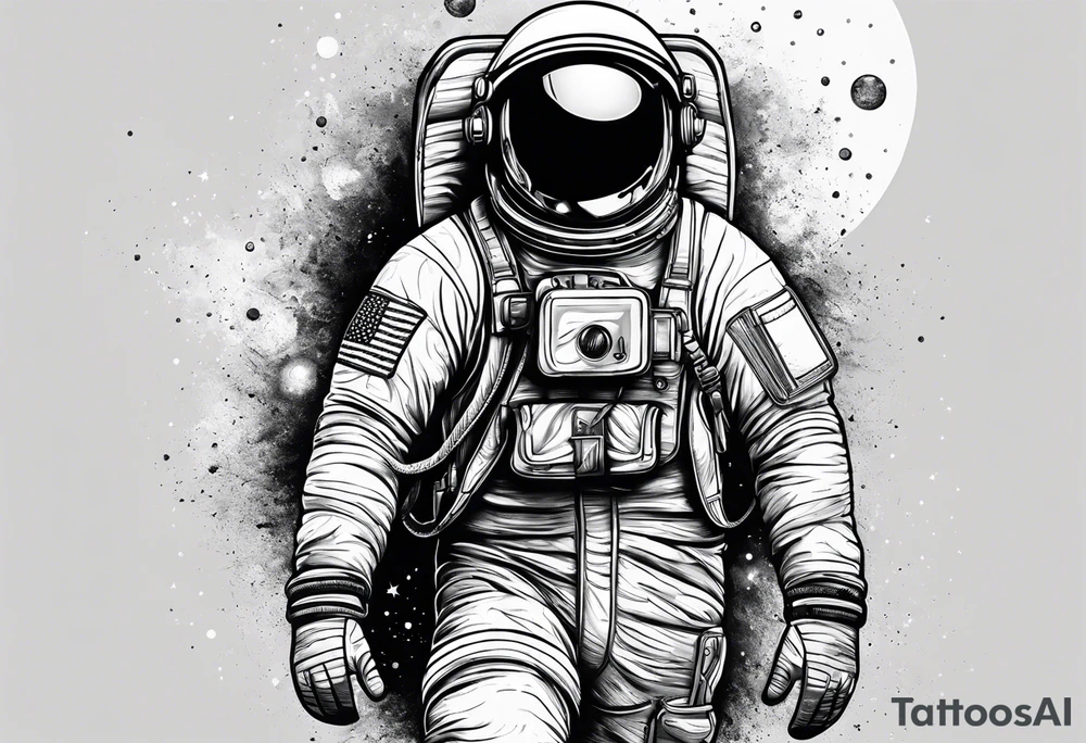 Astronaut mit skateboard tattoo idea