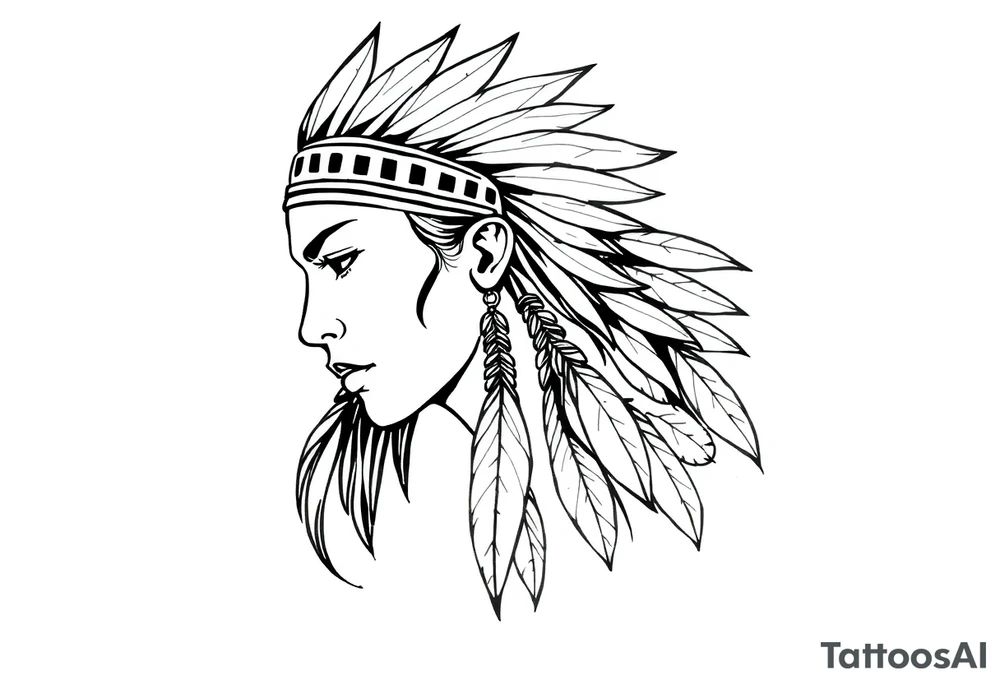 Female Native American tattoo idea