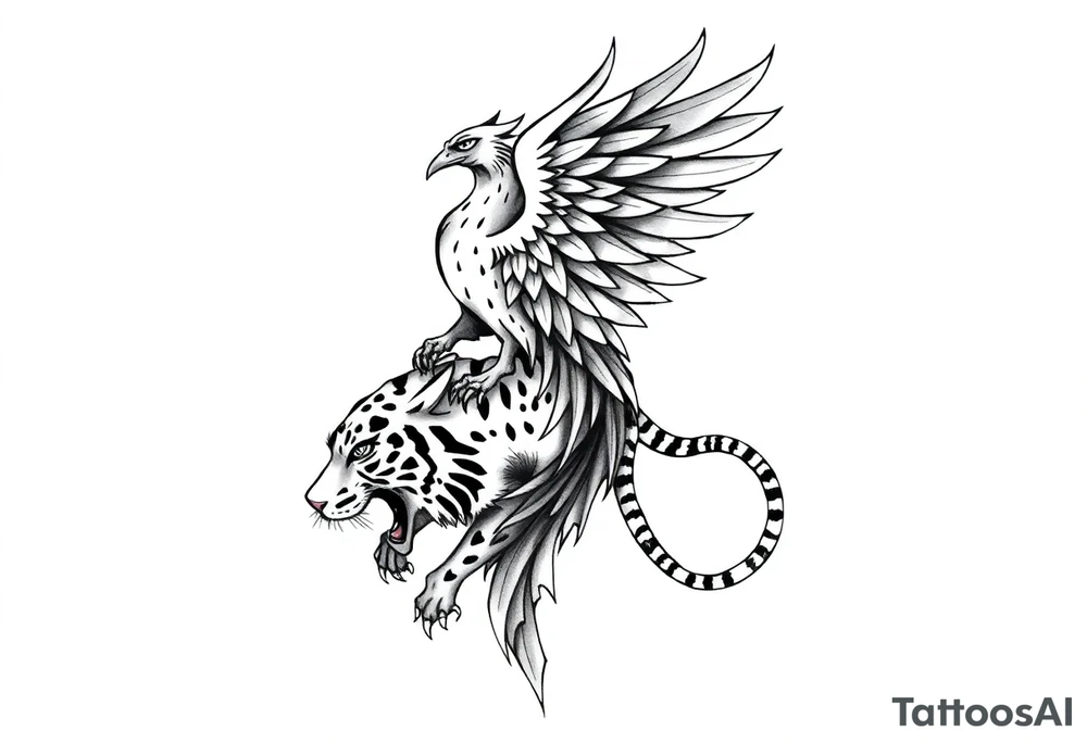 a phoenix and tiger totem tattoo idea