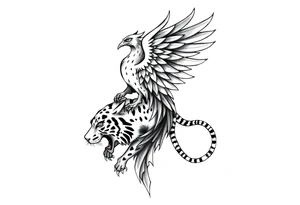 a phoenix and tiger totem tattoo idea