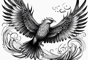 Phoenix bird flying and fading
, tattoo idea