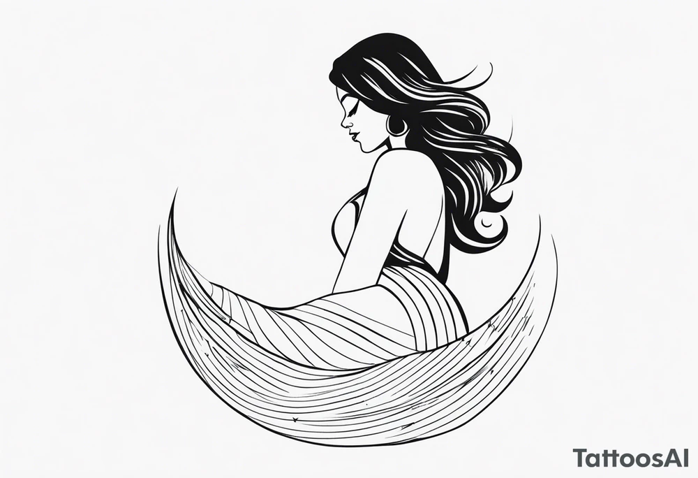 Female 

 waves and anchor along spine tattoo idea