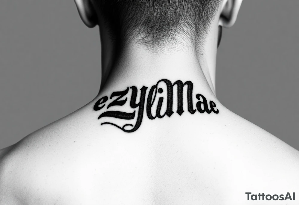 KeezY MadE Bubblicious style word tattoo idea