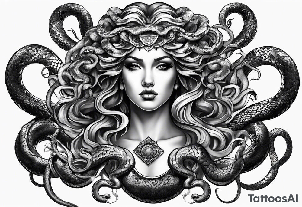 medusa with snakes tattoo idea