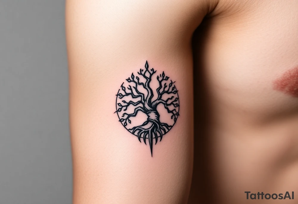 oroboros and tree of life tattoo idea