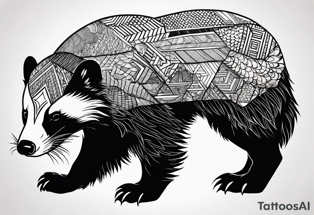 Beautiful honey badger tattoo idea