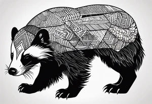 Beautiful honey badger tattoo idea