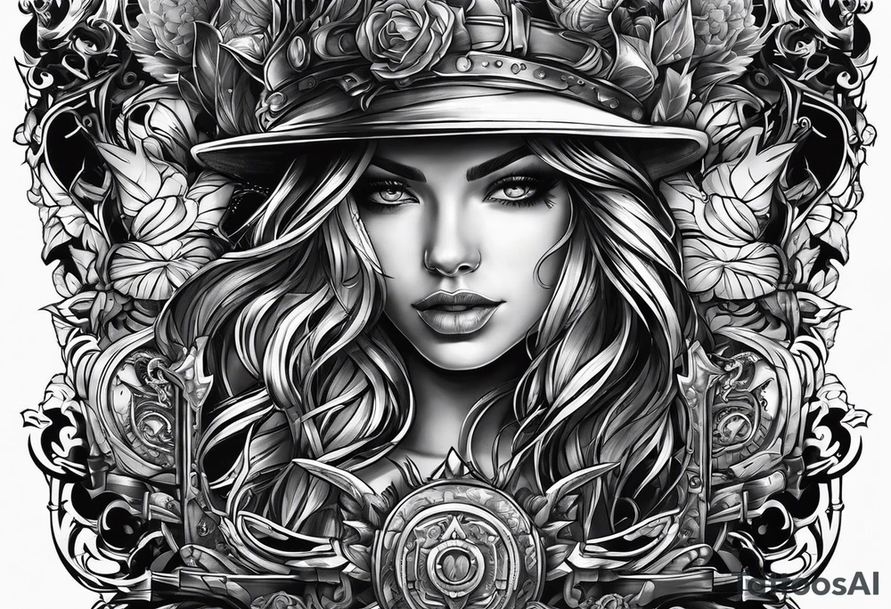 people installing equipment on stage tattoo idea