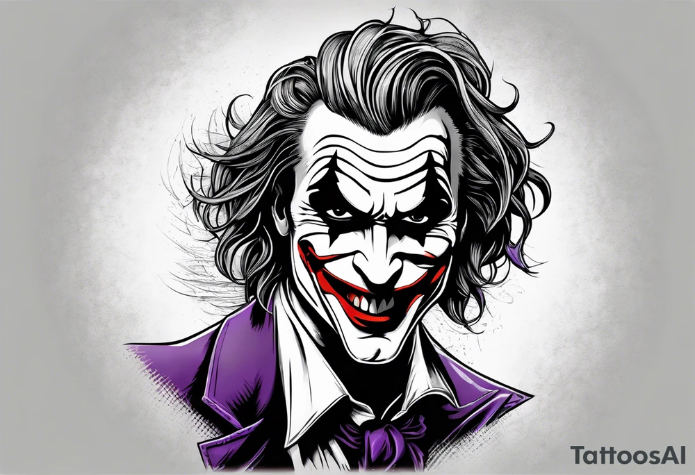 a classic joker engraving simple tattoo idea