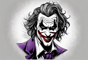 a classic joker engraving simple tattoo idea