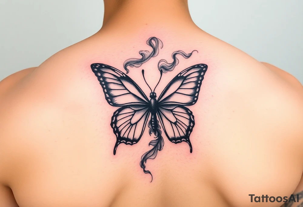 Smoke with butterfly tattoo idea