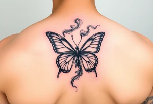 Smoke with butterfly tattoo idea
