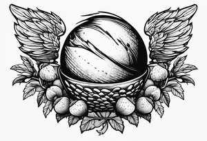 Acorn being carried by angel tattoo idea
