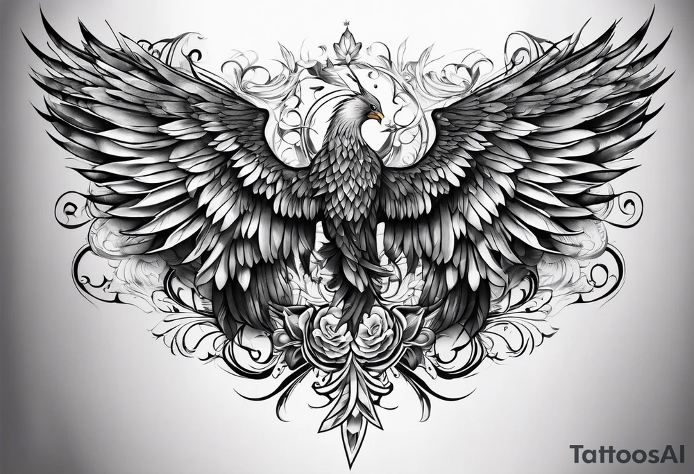 Full back tattoo wings drawing tattoo idea