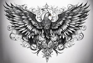 Full back tattoo wings drawing tattoo idea