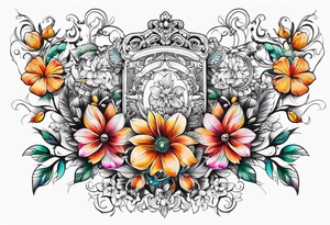 ornaments of flowers

chest piece tattoo idea