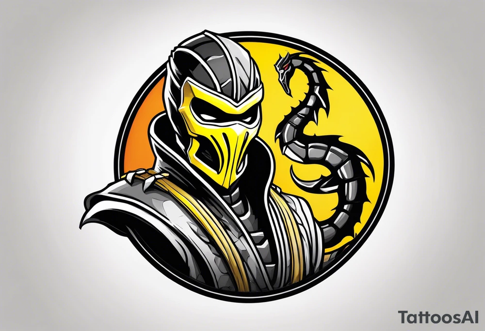 Iconic character Scorpion from Mortal Kombat game tattoo idea