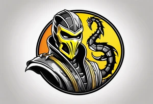 Iconic character Scorpion from Mortal Kombat game tattoo idea