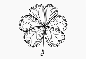 fine line three leaf clover tattoo idea