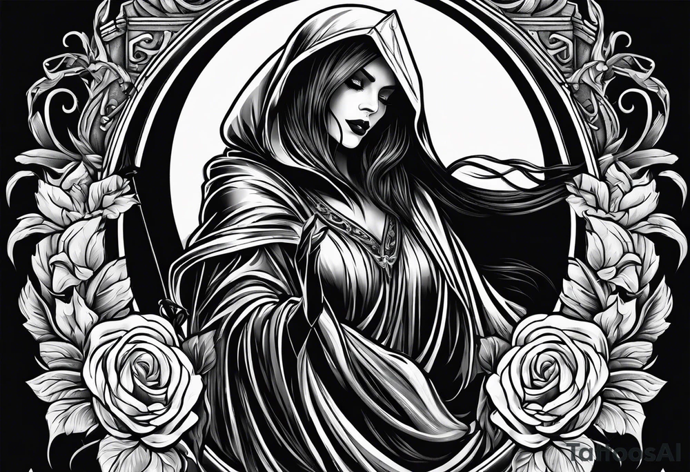 Female grim reaper tattoo idea