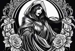 Female grim reaper tattoo idea