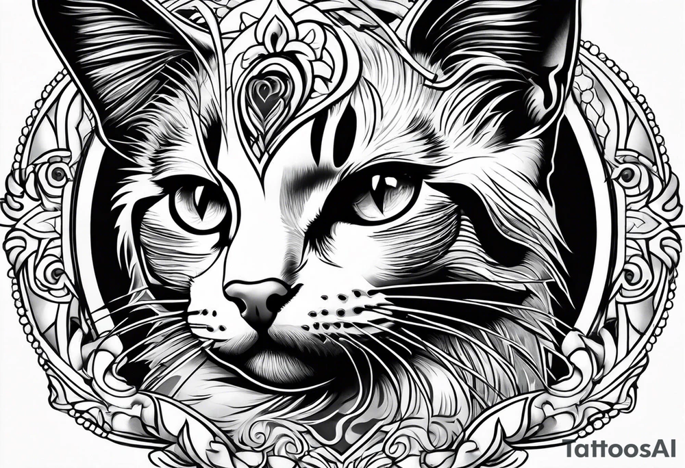 A cat with a heart tattoo idea
