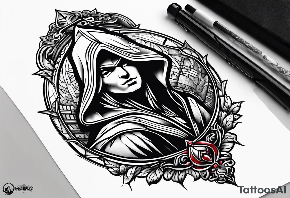 assassin creed logo shoulder tattoo tattoo idea