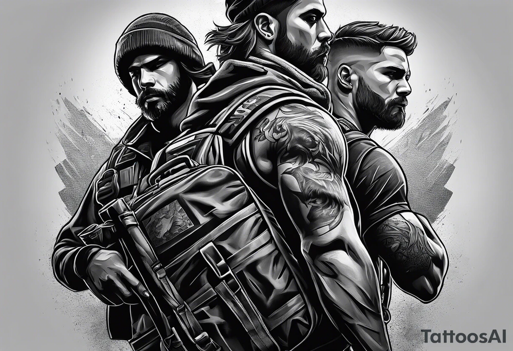 Rucking, brotherhood, shadows, fitness, GrowRuck tattoo idea