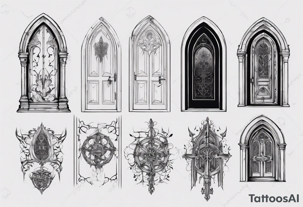 Gothic door tattoo idea
