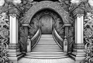 The Viking is at the bottom of the stairs that lead to the gate to Valhalla. tattoo idea
