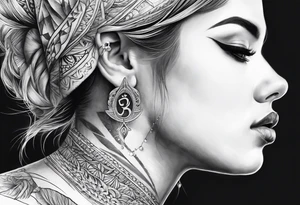 neck sleeve
with rays om symbol tattoo idea