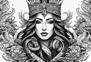 Trident with a serpent around it tattoo idea