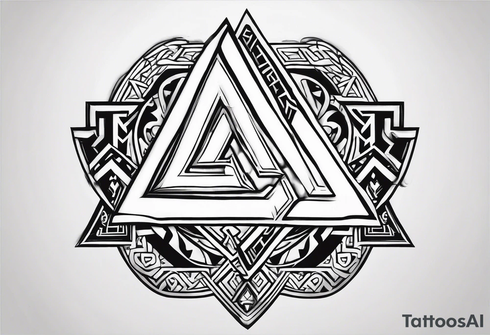 Valhalla shield sword valknut tattoo idea