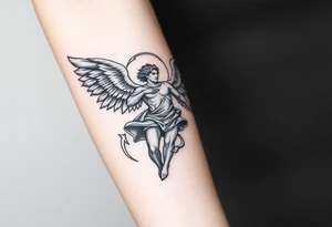 Michael the archangel fighting demons tattoo idea