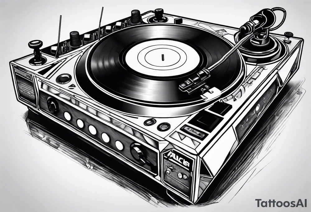 DJ decks pioneer tattoo idea