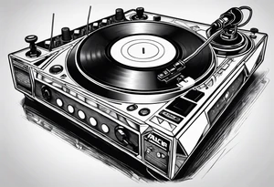 DJ decks pioneer tattoo idea