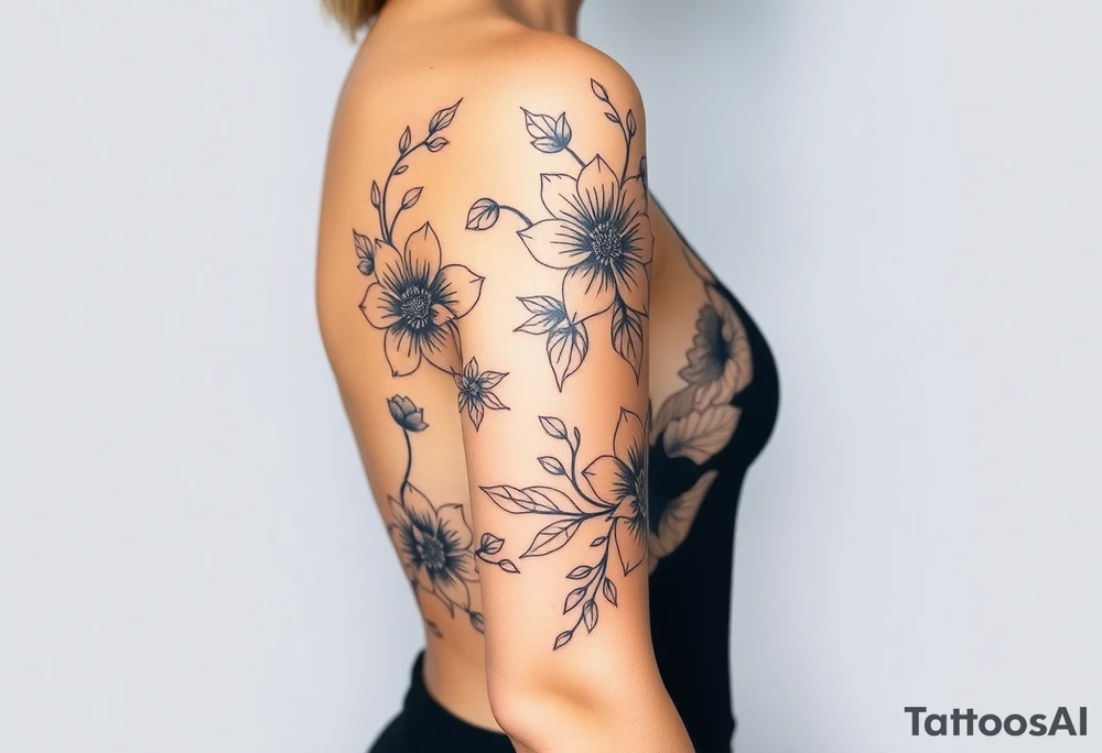 Tribal flowers somoan tattoo idea