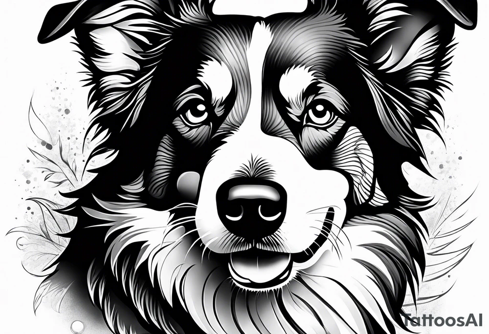 Tattoo of a border collie tattoo idea