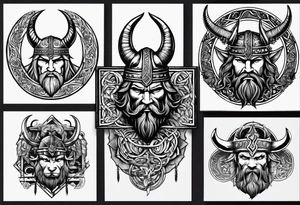 Make a viking tattoo use the triple horns tattoo idea