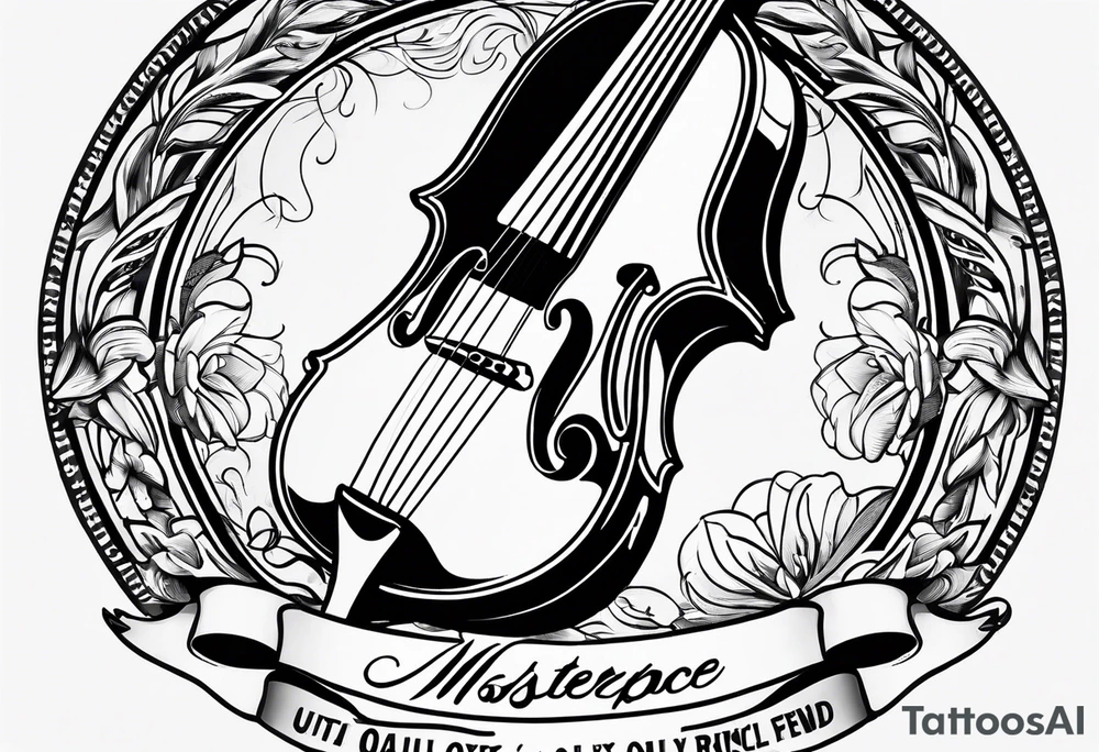 Convex black lettering, "Music is your only friend" tattoo idea