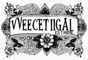 Script Latin that reads "Vectigal Vanitas est, utilitas Sanitas est, Nummus est Rex" tattoo idea