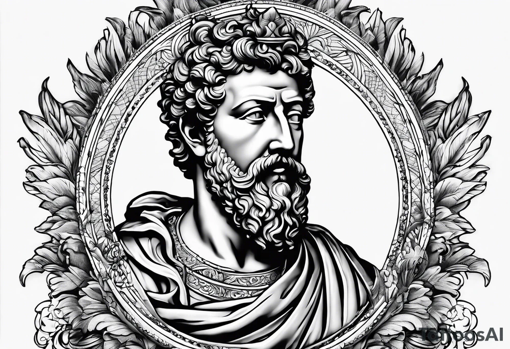 Marcus aurelius bust tattoo idea