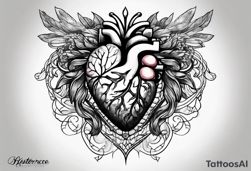 heart brain scale tattoo idea
