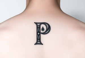 Small Letter P with a dollar bill coming out from the sides. make the P with a penis shape tattoo idea