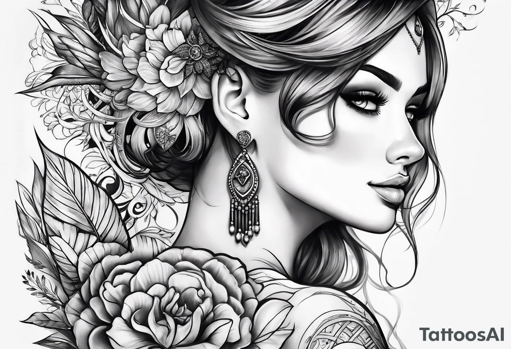 Modern sketches tattoo idea