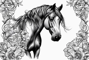Linework horse tattoo idea